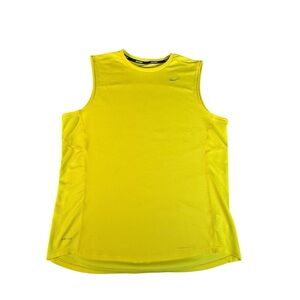 Nike Dri-FIT Running Tank Top Mens Large Yellow Sleeveless Athletic